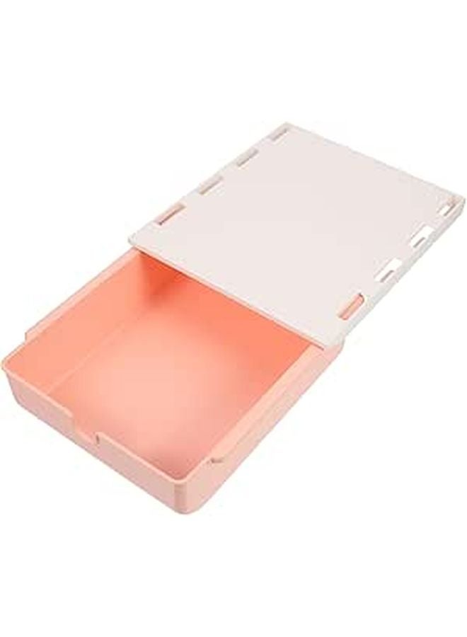 Under Desk Storage Drawer Organizer Pen Holder Tray Office Pink Cotton - Image 1