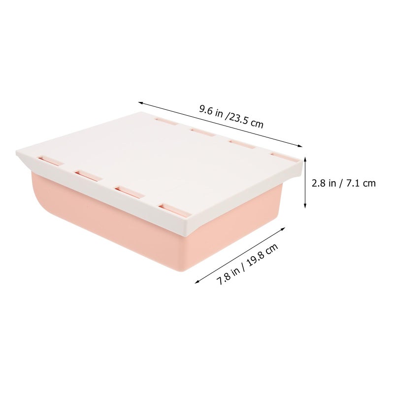 Under Desk Storage Drawer Organizer Pen Holder Tray Office Pink Cotton - Image 3