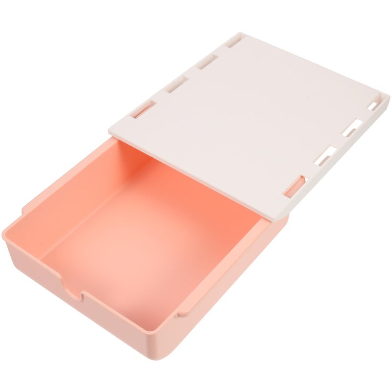Under Desk Storage Drawer Organizer Pen Holder Tray Office Pink Cotton - Image 2