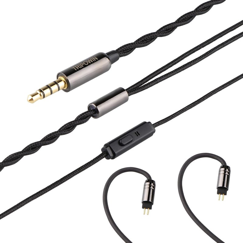 Linsoul Tripowin Zombur 4N High Purity OFC Oxygen Free Cable HiFi IEM Cable with Microphone, Cotton Yarn Outer Layer - Image 2