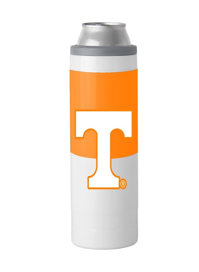 Logo Brands NCAA Tennessee Volunteers 12oz Colorblock SlimCan Coolie - Stainless Steel, Double-Wall Insulated, Removable Rim for Cocktail Tumbler Use - Image 1