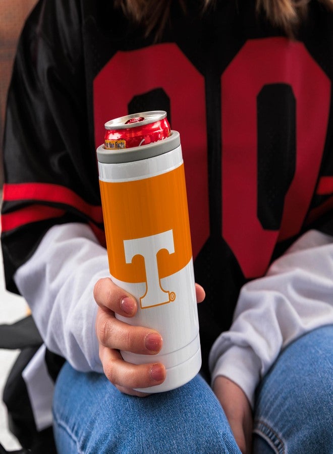 Logo Brands NCAA Tennessee Volunteers 12oz Colorblock SlimCan Coolie - Stainless Steel, Double-Wall Insulated, Removable Rim for Cocktail Tumbler Use - Image 3