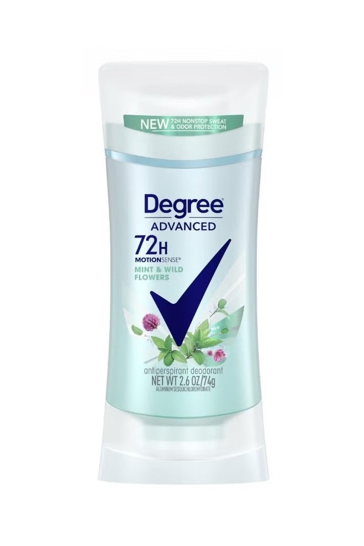 Degree Advanced, 72H MotionSense Mint & Wild Flowers Antiperspirant Deodorant 74 Grams - Image 1