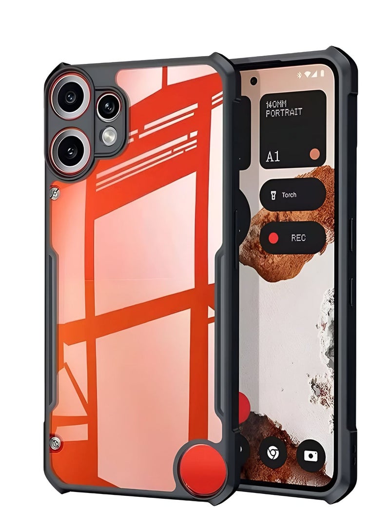 Wtech Nothing CMF Phone 2 Pro 5G 2025 Hybrid TPU Silicone with Raised Armour Bumpers Slim Case Cover (MCAPSA) - Clear/Black - Image 1