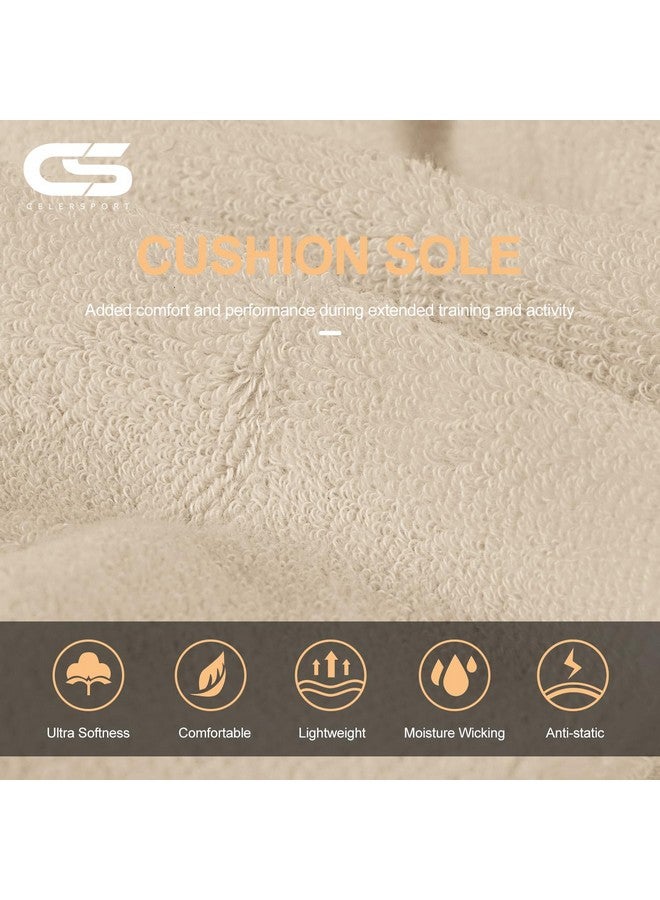 سي إس سيلر سبورت جوارب رياضية للجري من CS CELERSPORT بطول الكاحل ومزودة بعلامة تجارية منخفضة القطع للرجال والنساء (6 أزواج)، مقاس متوسط، لون أبيض كريمي متعدد الألوان - Image 5