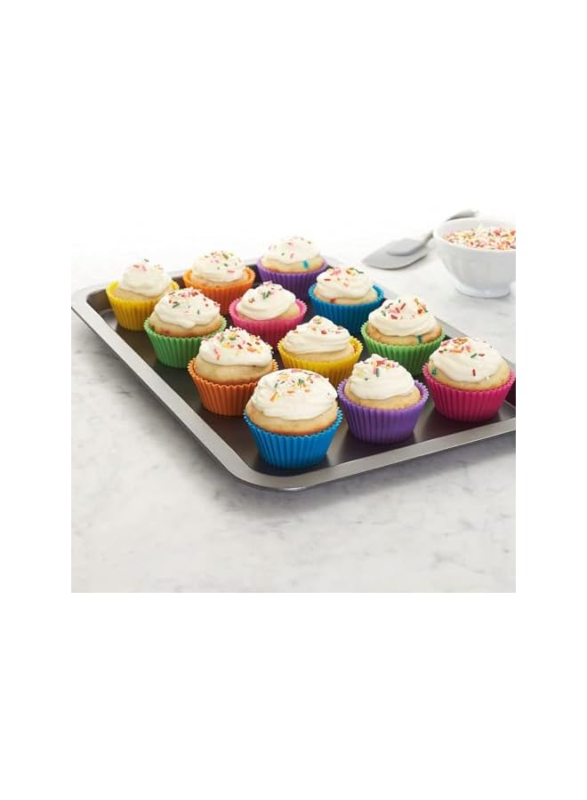 S-TOP Silicone Cupcake Liners 12Pcs, Baking Cups Non-Stick Cake Muffin Chocolate Cupcake Liner Baking Cup Mold, Multicolor - Image 4