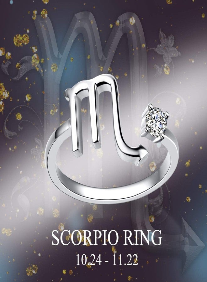 YFN Scorpio Ring 925 Sterling Silver Zodiac Sign Rings 12 Constellation Adjustable Ring Zodiac Jewelry Gift for Women - Image 2