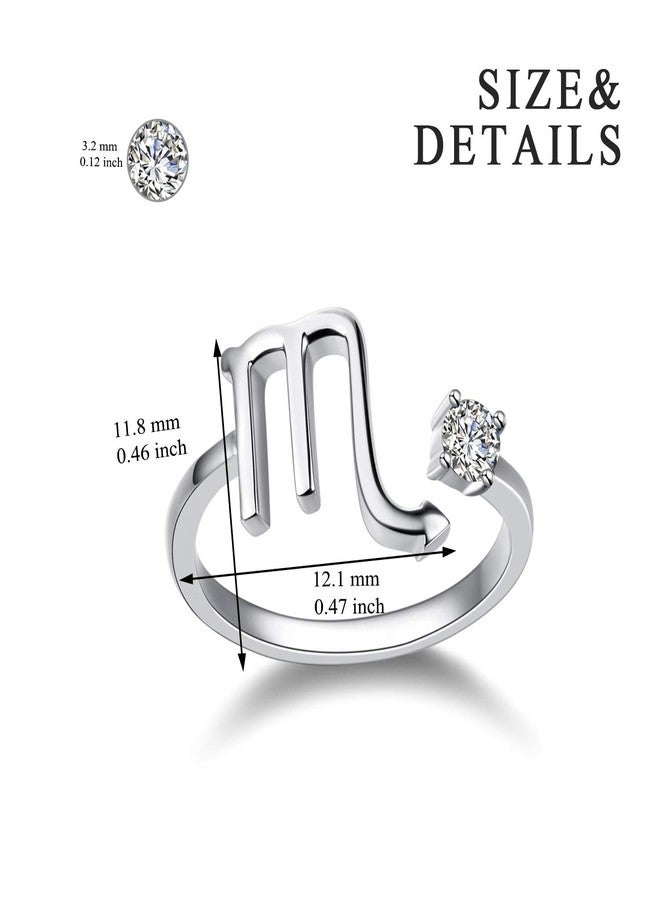 YFN Scorpio Ring 925 Sterling Silver Zodiac Sign Rings 12 Constellation Adjustable Ring Zodiac Jewelry Gift for Women - Image 5