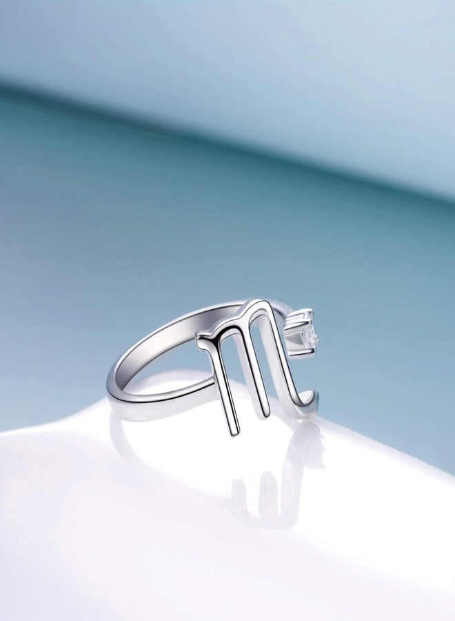 YFN Scorpio Ring 925 Sterling Silver Zodiac Sign Rings 12 Constellation Adjustable Ring Zodiac Jewelry Gift for Women - Image 4