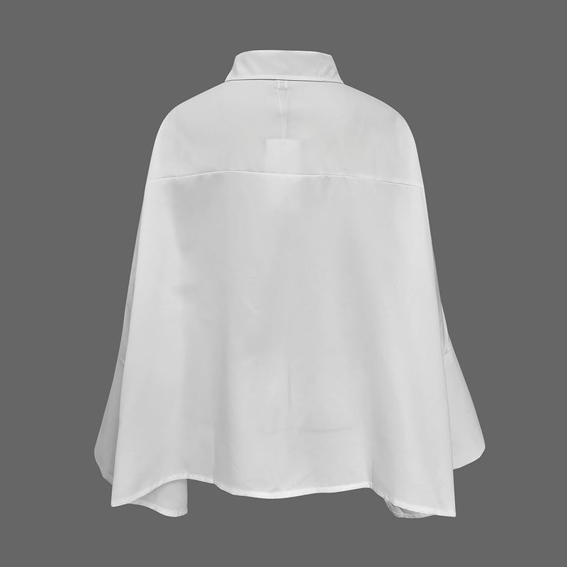 UOOZEE Womens Button Down Shirt Casual Long Sleeve Loose Fit Collared Work Blouse Tops White Large - Image 4