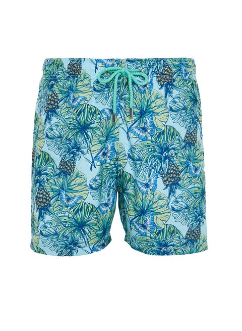 Blue Standard Size Pineapple Printed Marine Shorts TMNSS24DS00018