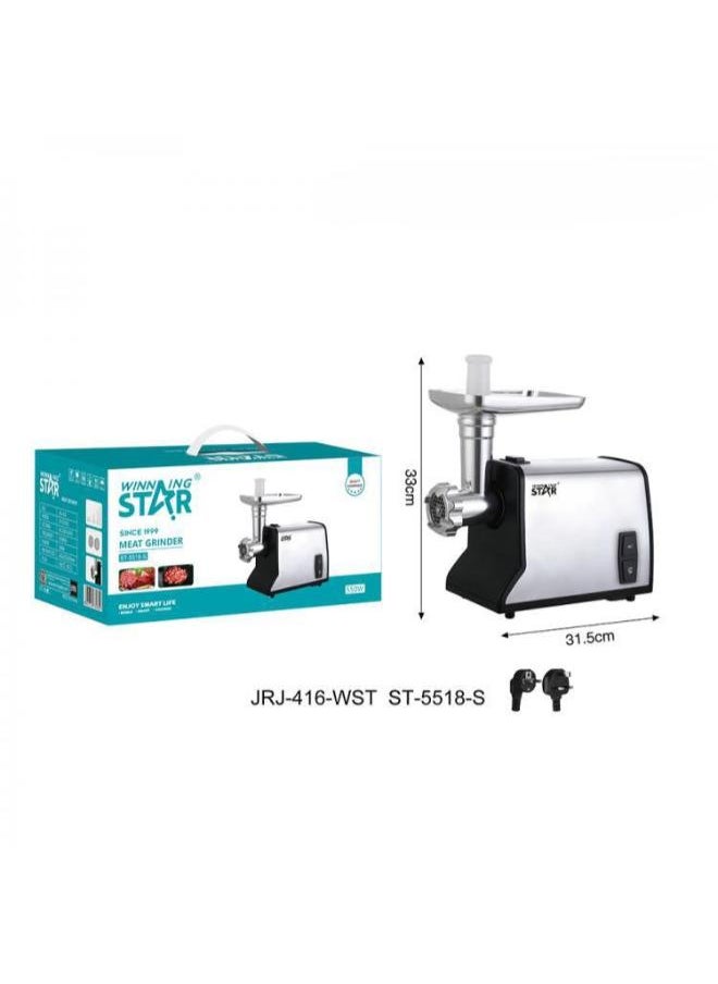 Winning Star - Electric Meat Grinder SilverSt-5518-S - Image 1