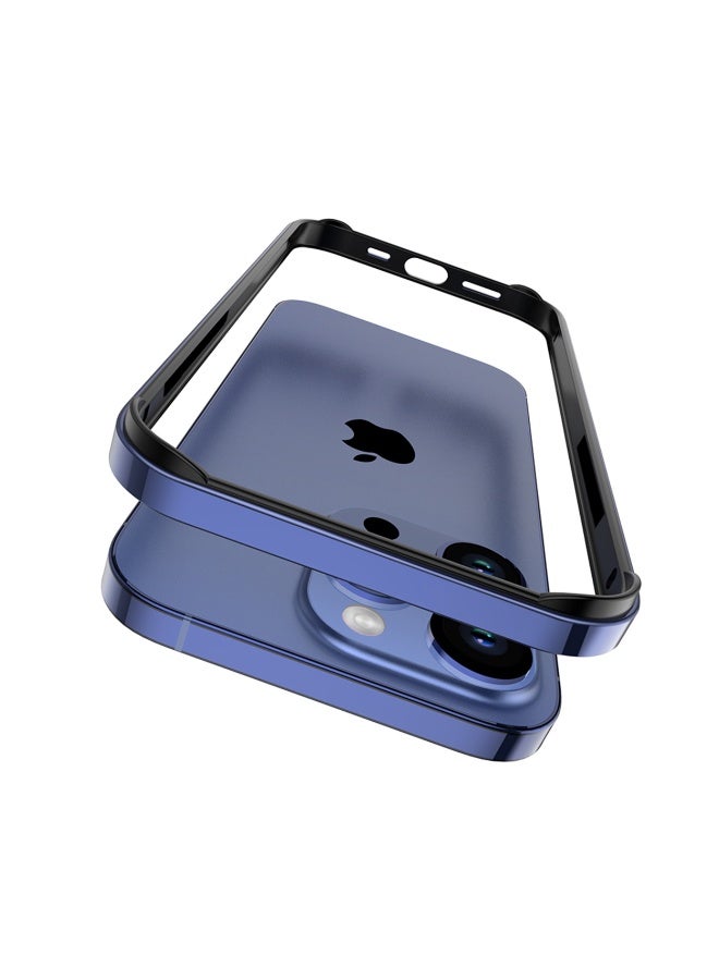 DRIP 📱💎✨ Metal Frame Armor Case for iPhone 16 (Navy Blue) 💙 🛡️ Shockproof Aluminum Frame 💥 + Soft TPU Cushion 💫 | 360° Full Protection | MagSafe Compatible 🧲 | Anti-Scratch ✨ | Slim Metallic Design ⚙️ | Premium Armor Case for iPhone 16 🚀 - Image 1