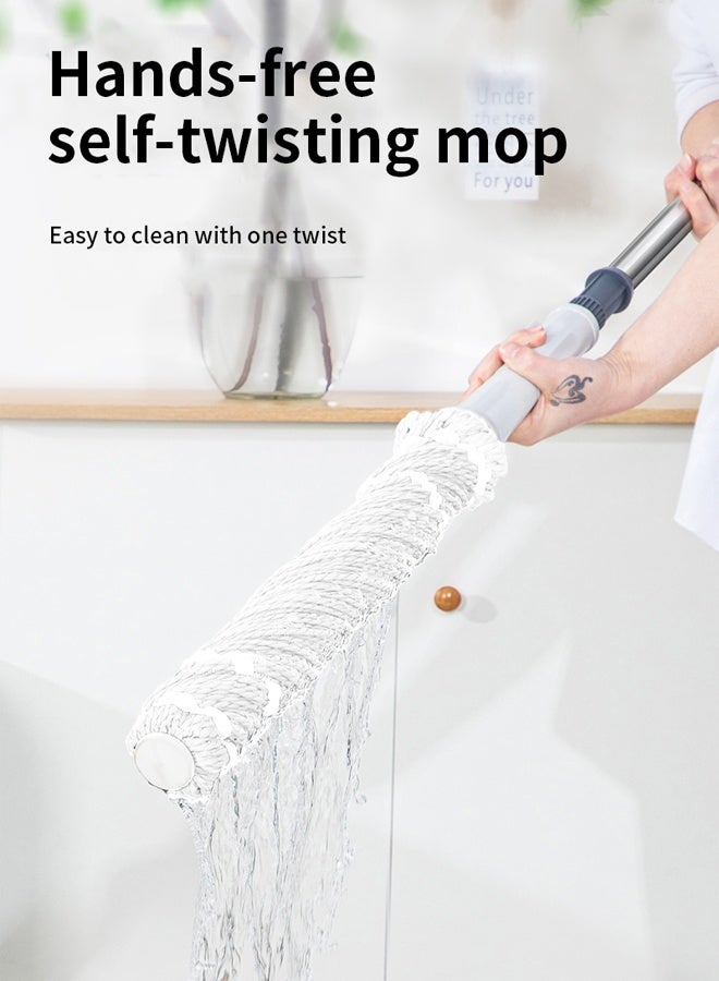 NKX Self-Wringing Spin Mop | Stainless Steel Extendable Handle | 360° Rotating Microfiber Head | Floor Mop for Home Kitchen Bathroom Hardwood Tile - Image 2