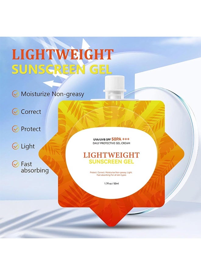BARUBT Lightweight Sunscreen Gel, Whitening Sunscreen, Ultrawhite Sunscreen, Ultra-Lightweight Airy-Fit Sun-screen SPF50, Lightweight Moisturizing Gel Fast Absorbing, Water-Resistant 50ml - Image 3