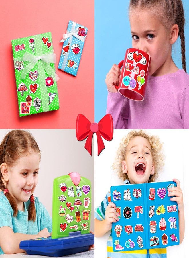 JCFIRE Valentines Stickers, 16 Sheets Shiny Happy Valentines Day Stickers for Kids Toddlers, Crafts for Kids Class Classroom School Party Favors Decorations Decor Goodie Bags Gifts - Image 3