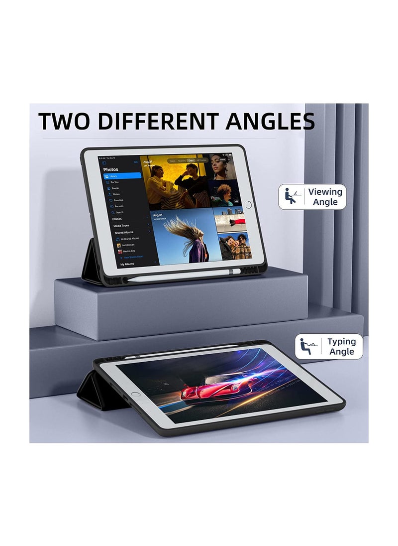 Rock Pow Case Cover for Apple iPad 10.2 Inch 2021/2020/2019 (9th/8th/7th) Model with Pencil Holder,Slim Tablet Cover with Soft TPU Back,Auto Wake/Sleep for iPad 10.2 inch  - Image 4