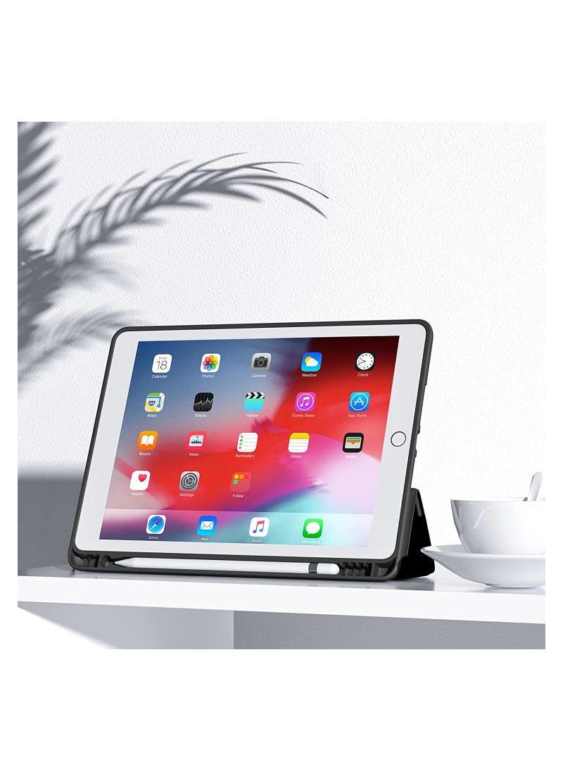 Rock Pow - Case Cover for Apple iPad 10.2 Inch 2021/2020/2019 (9th/8th/7th) Model with Pencil Holder,Slim Tablet Cover with Soft TPU Back,Auto Wake/Sleep for iPad 10.2 inch - Image 1