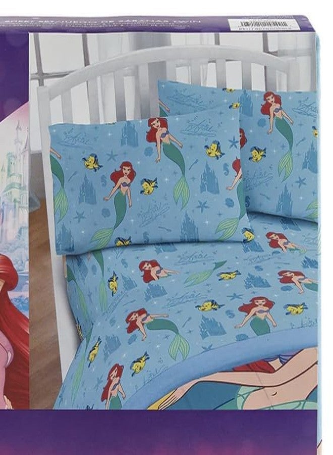 Jay Franco Twin Size Sheet Set 3 Pieces Kids Set (Ariel Little Mermaid), Pink, Black, JF14545 - Image 2