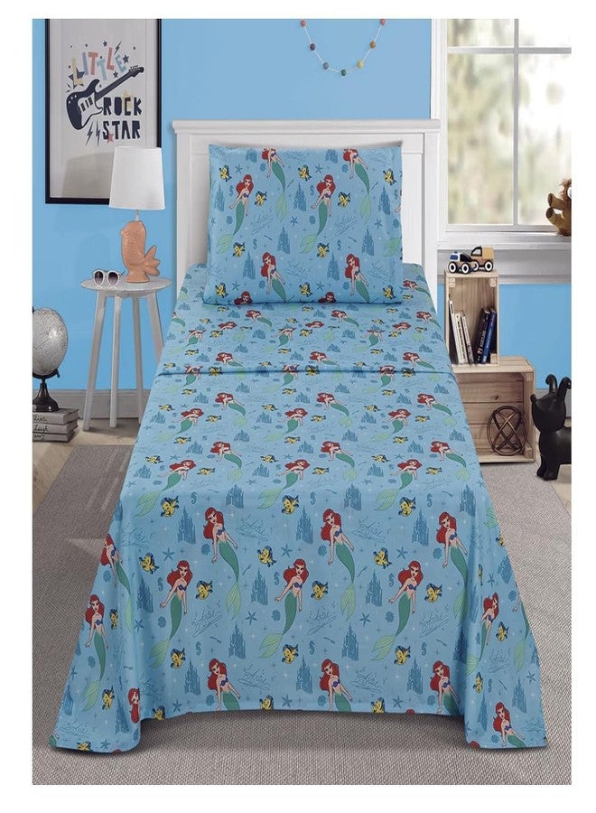 Jay Franco Twin Size Sheet Set 3 Pieces Kids Set (Ariel Little Mermaid), Pink, Black, JF14545 - Image 3