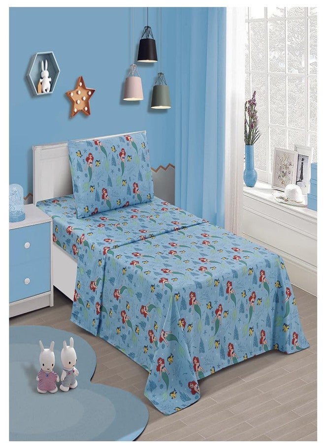 Jay Franco Twin Size Sheet Set 3 Pieces Kids Set (Ariel Little Mermaid), Pink, Black, JF14545 - Image 4