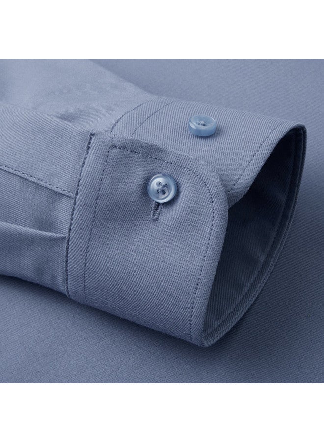 Judger [light Luxury Mulberry Silk] Long-sleeve Shirt For Men, All-season Style, Smooth Top, Solid Color, Business Casual Comfortable Shirt - Image 4