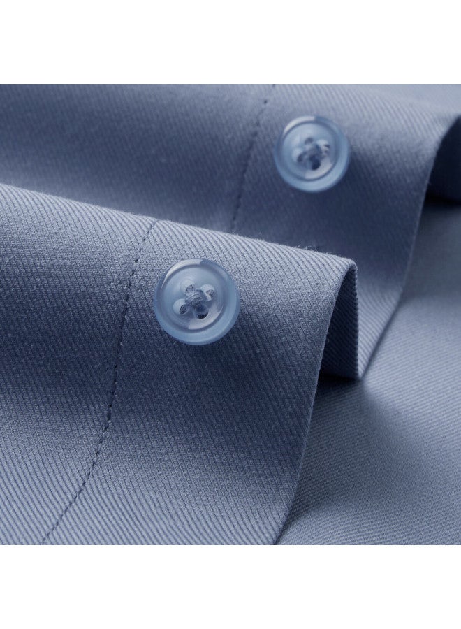 Judger [light Luxury Mulberry Silk] Long-sleeve Shirt For Men, All-season Style, Smooth Top, Solid Color, Business Casual Comfortable Shirt - Image 3
