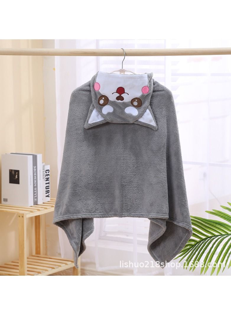 With Hood Coral Fleece Cloaks Bath Towels