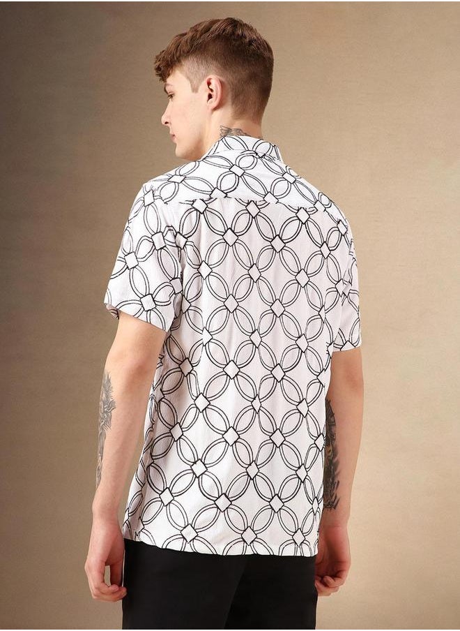 Dennis Lingo Floral Print Button-Down Collar Shirt by Styli  - Image 3
