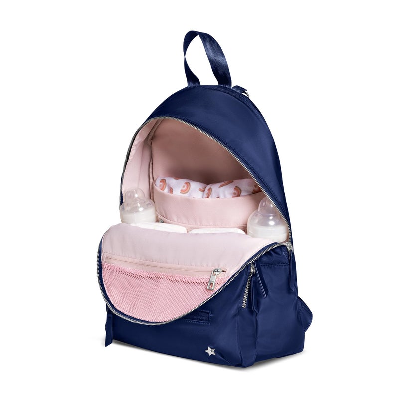 JuJuBe New Everyday Diaper Bag Backpack with Portable Changing Pad, Stroller Straps, Large Travel Backpack for Boy or Girl, Carrying Baby Bottles, Wipes, Diapers, Pacifiers, Navy - Image 5