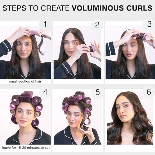 Conair Heatless Curls Hair Roller - 31 Count  Assorted sizes & Colors - Pink  Gray & Purple - Overnight Curl Rollers w/storage case - Image 5