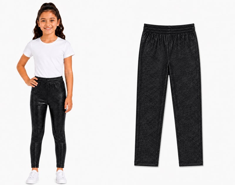 Girls Leggings for Kids – Stretchy Lycra Pants – Patterned - Image 1