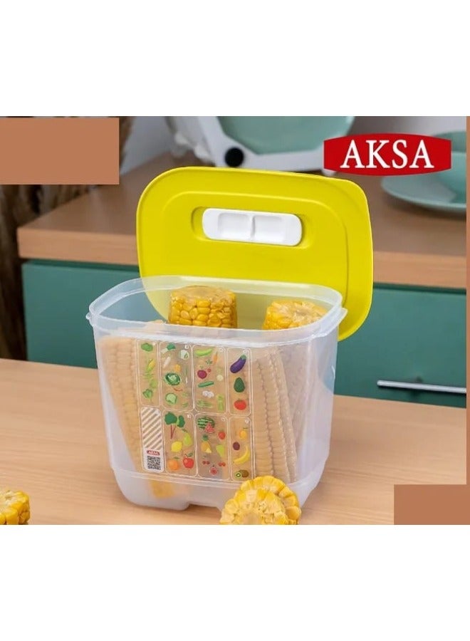 Aksa Plastic Rectangular Veggie Container - 2 Liter - Clear - Image 2