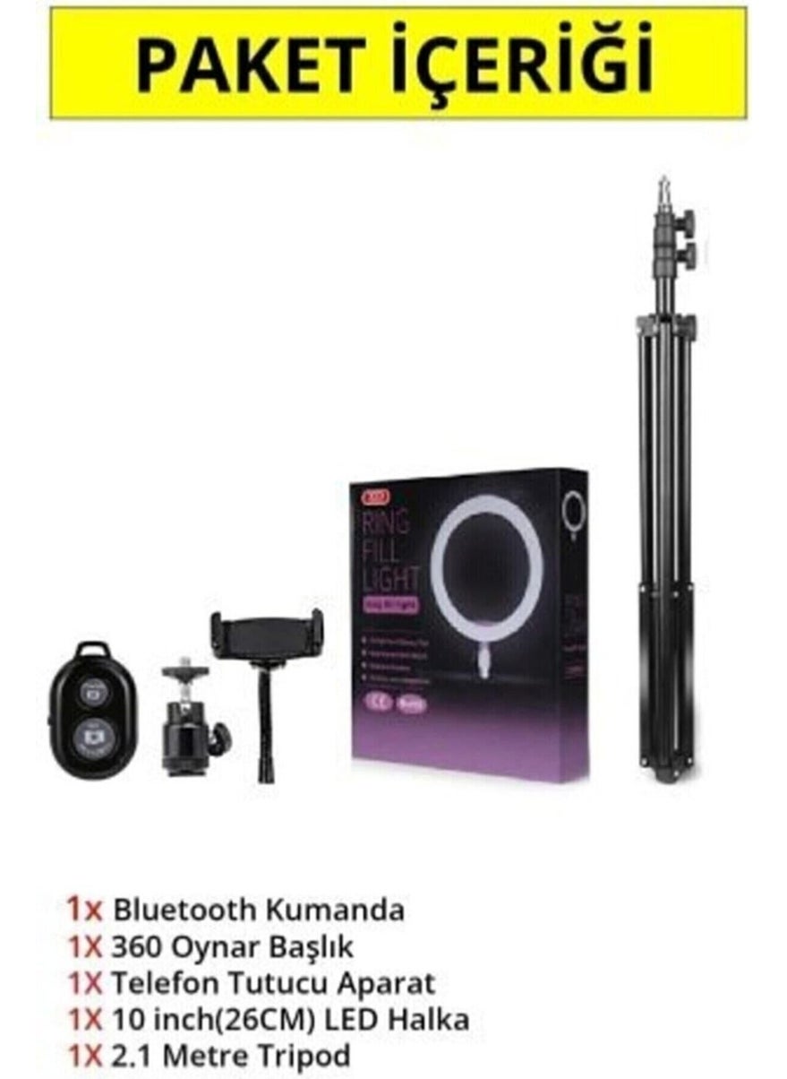 isweep White Reing Fill Light LED Light Tripod 10 Inch Ring Youtuber Tiktok Makeup Light Stand 10 Inch Sa  - Image 5