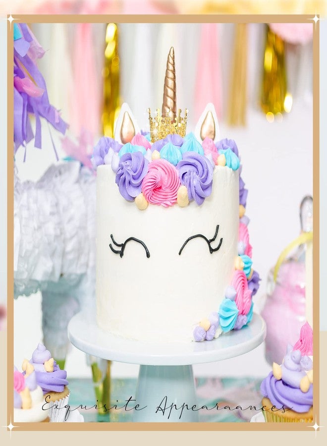 LEIFIDE 4 Pcs Mini Crown Gold Cake Topper Tiny Tiara Cake Decoration for Wedding Pearl Crystal Vintage Queen Crown for Women Lady Girl Wedding Royal Themed Baby Shower Decor (Gold) - Image 5