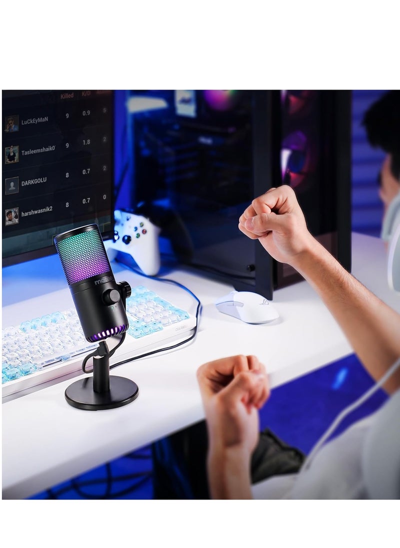 Maono - MAONO DM30 Programmable Condenser USB Gaming Microphone for PC with RGB Lights, Fast Mute, Zero Latency for Streaming, Podcasting, Twitch, YouTube, Discord, PS4, PS5, PC - Image 1