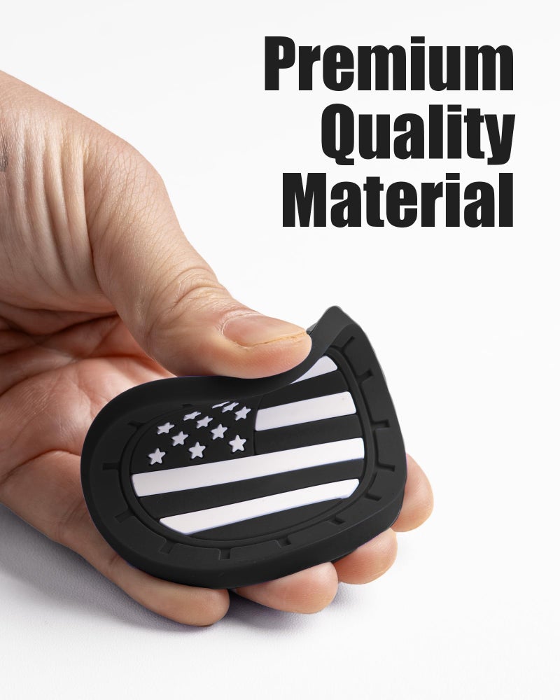 AQUAOK 4 Pack Car Cup Coasters, Universal American Flag Non-Slip Silicone Cup Holder Inserts, Car Interior Accessories, Black - Image 3