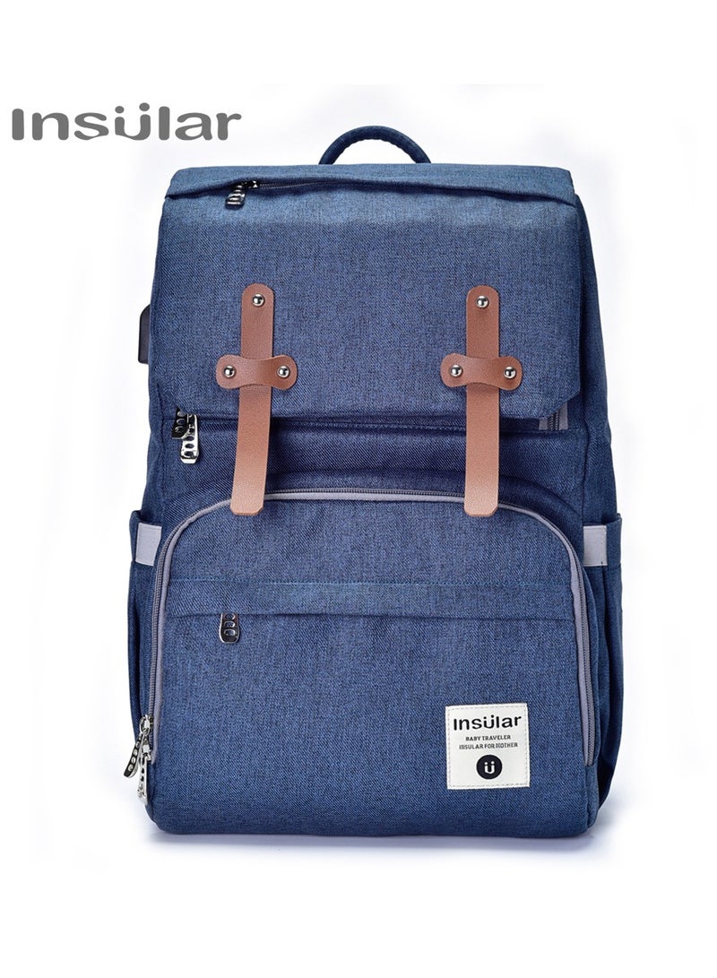 insular Large Capacity Multi-Function Waterproof Diaper Bag - Image 1