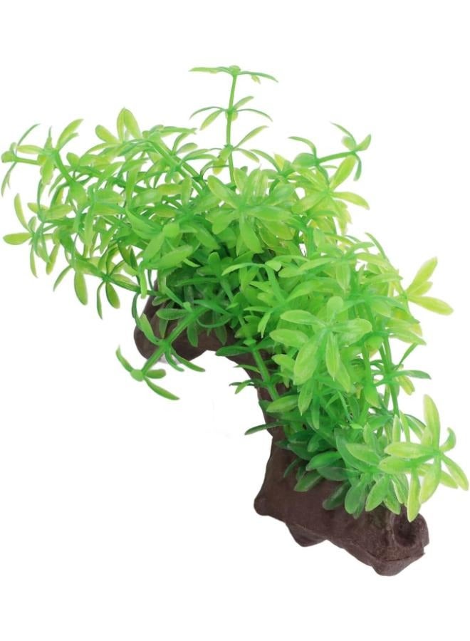 زينة حوض السمك من نباتات مائية بلاستيكية وعشب مائي - Image 1