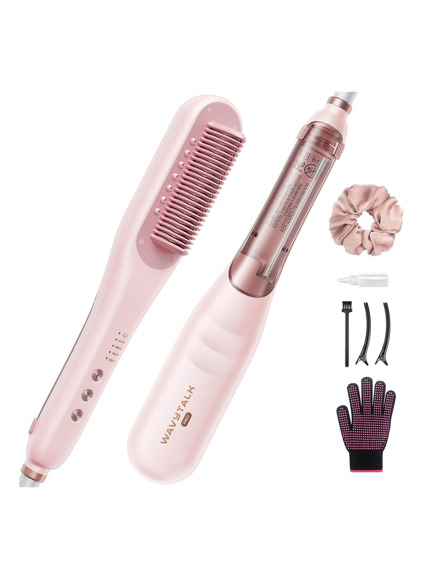 Wavytalk Pro Steam Hair Straightener Brush, Steamline Pro 3 in 1 Straightening Brush, Steam Reduces Damage, Nourishes Hair, and Expedites Straightening