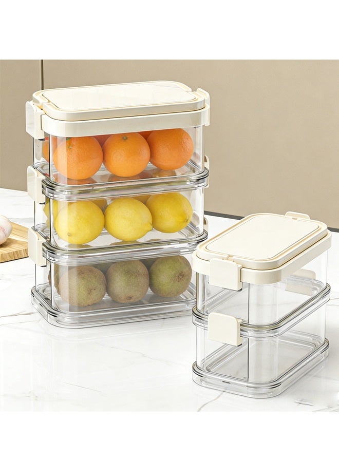 هومستر صندوق تخزين التوابل متعدد الطبقات ، حاويات تخزين الأغذية مع أغطية مضادة للهواء ، صندوق تخزين التوابل الشفاف ، صندوق تخزين الصف الغذائي للفواكه والخضروات والغداء (3 طبقات) - Image 3