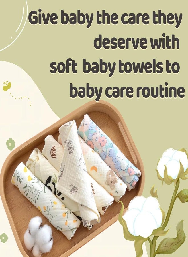 Closecret Baby Muslin Washcloths for Newborn - Organic Cotton Muslin Soft Wash Cloths for Babies, Infant, Kids, Toddler Towels for Boy, Girl, Super Absorbent Face Cloths (5) - Image 3
