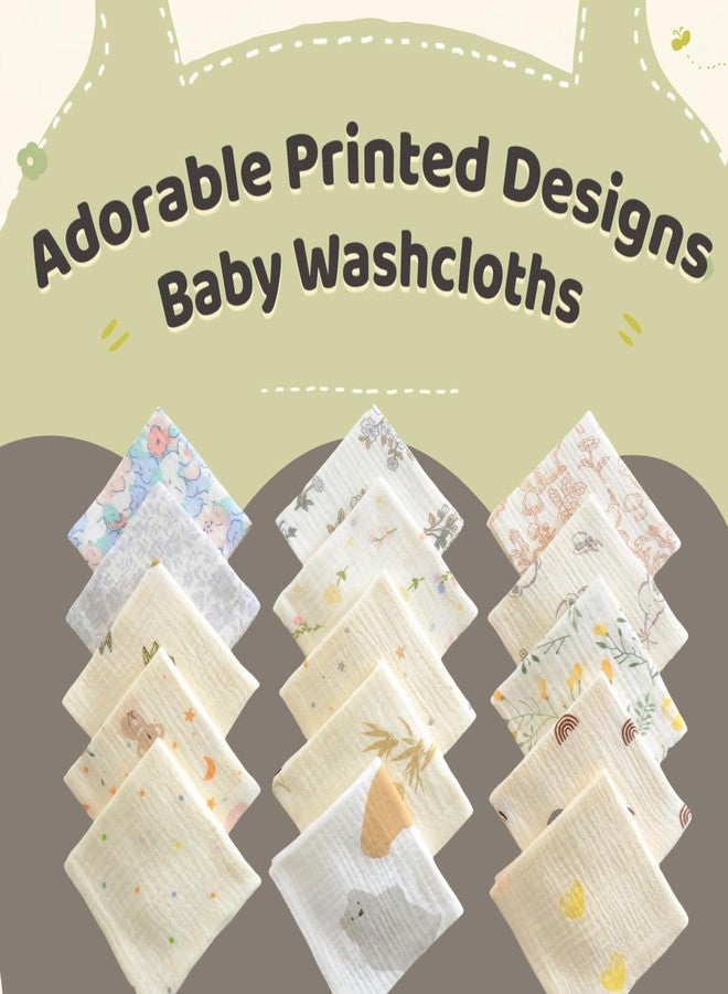Closecret Baby Muslin Washcloths for Newborn - Organic Cotton Muslin Soft Wash Cloths for Babies, Infant, Kids, Toddler Towels for Boy, Girl, Super Absorbent Face Cloths (5) - Image 2