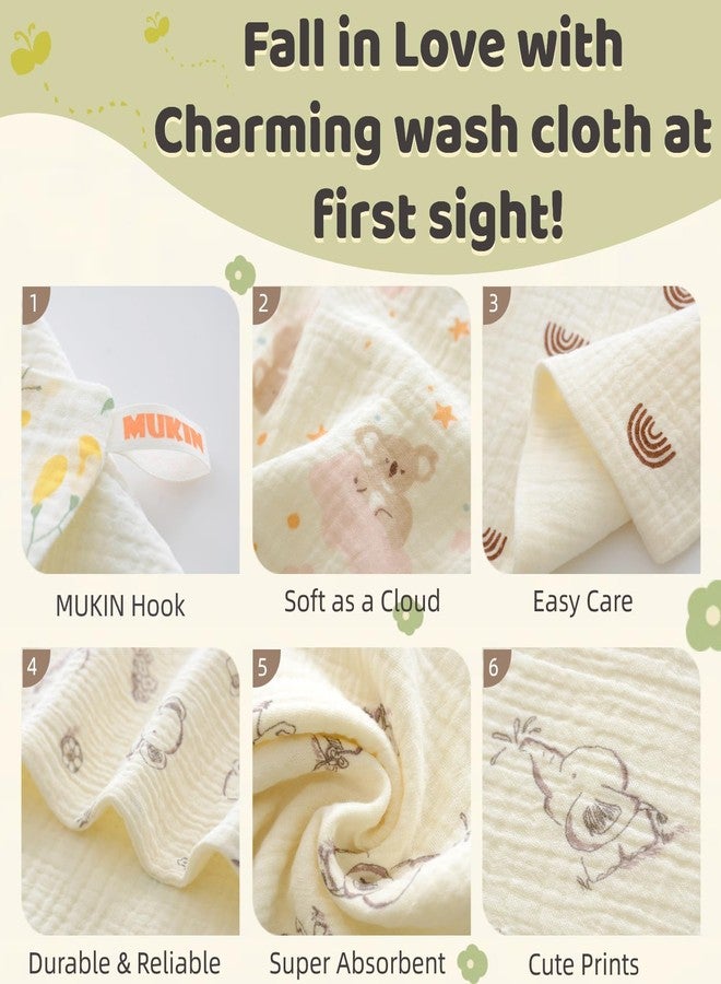 Closecret Baby Muslin Washcloths for Newborn - Organic Cotton Muslin Soft Wash Cloths for Babies, Infant, Kids, Toddler Towels for Boy, Girl, Super Absorbent Face Cloths (5) - Image 5