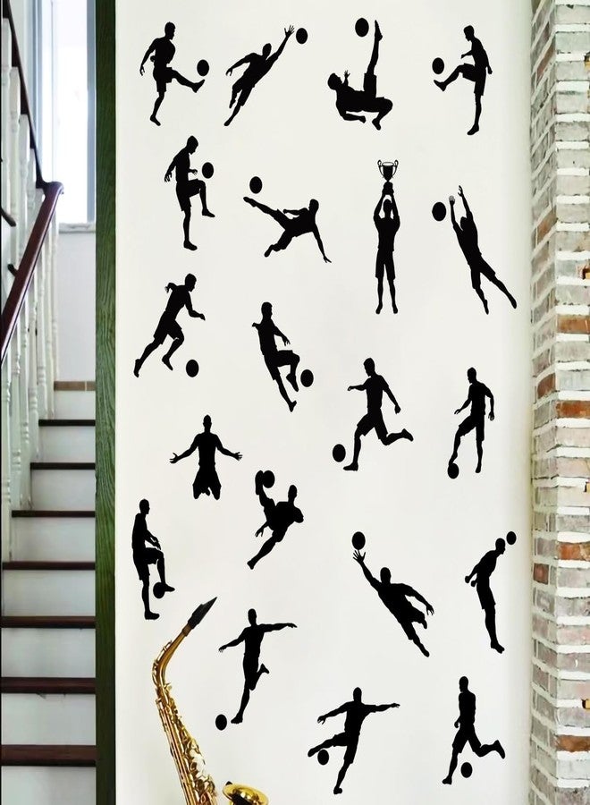 WOYINIS Removable Soccer Player Silhouette Wall Stickers Football Wall Stickers Peel and Stick Soccer Sport Wall Decor Stickers for Boys Teens Bedroom Playroom Game Room Decoration - Image 2