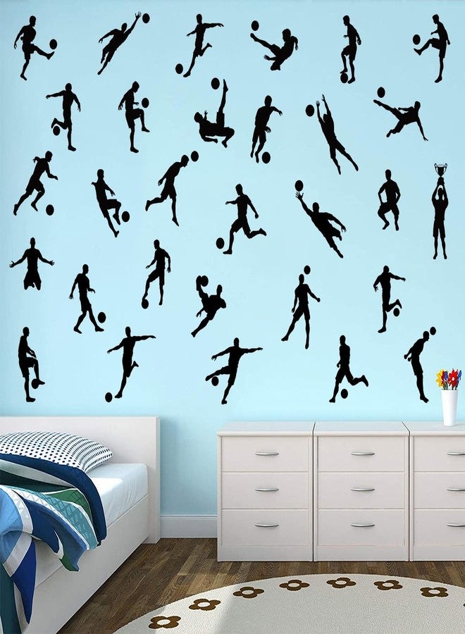 WOYINIS Removable Soccer Player Silhouette Wall Stickers Football Wall Stickers Peel and Stick Soccer Sport Wall Decor Stickers for Boys Teens Bedroom Playroom Game Room Decoration - Image 5