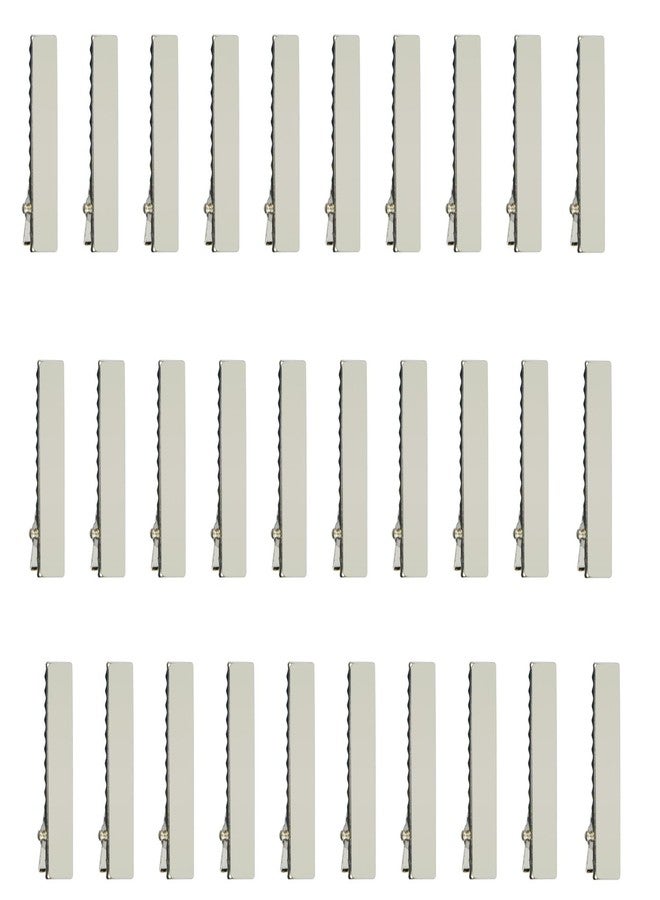 SimautHawk Alligator Hair Clips, Hair Clips, Thickened,30 Pcs, Silver, Flat, Metal for Clips for DIY Hairpins, Salon, Hair Bows (Silver, 1.77 x 0.39 inch) - Image 1