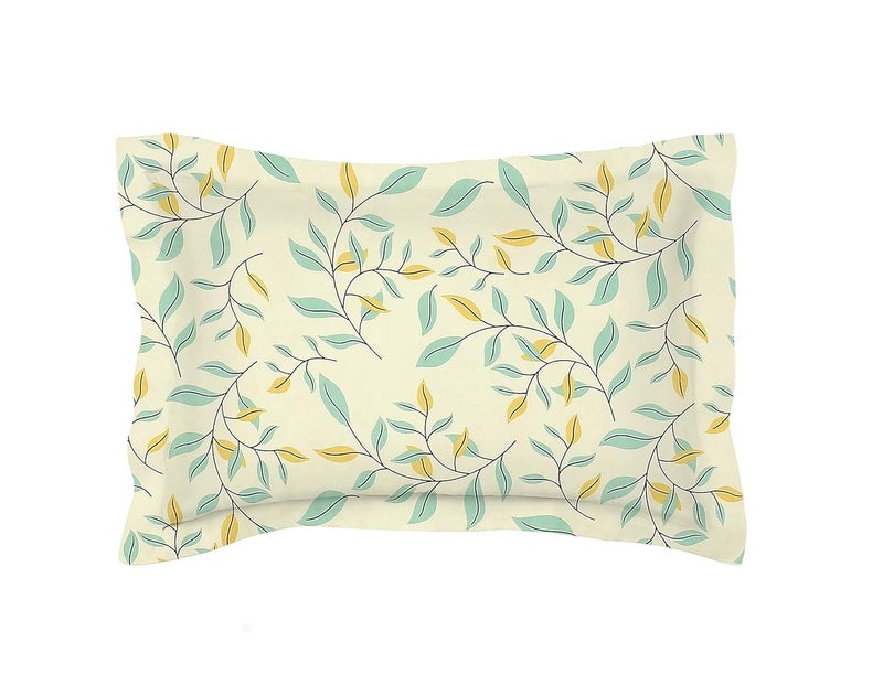 VAS COLLECTIONS VAS COLLECTIONS 100 Cotton 160 Tc Big Flower Printed Single Bedsheets With 1 Pillow Cover 60X90 InchesGreen  - Image 4