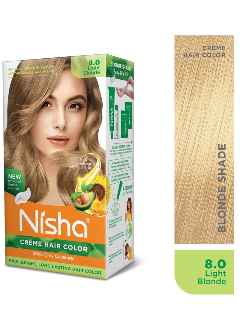 Nisha Creme Hair Color, Permanent Blonde Hair Dye Color, Light Blonde, 120 gm - Image 4