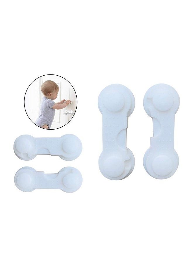 The Little Lookers Multipurpose Non Toxic Bpa Free Safety Lock For Doors Cabinet Fridge Drawer ; Safety Accessories For Baby Child Kids Infant Toddler (White Pack Of 4)  - Image 3